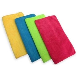 Godryft Microfiber Cloth - 4 pcs - 40x40 cms - 350 GSM Multicolor - Thick Lint & Streak-Free Multipurpose Cloths - Automotive Microfibre Towels for Car Bike Cleaning Polishing Washing & Detailing